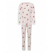 Hearts Pyjamas Pyjamas Set Vit Martinex