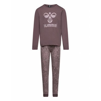Hmlcarolina Night Suit Pyjamas Set Purple Hummel