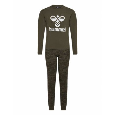 Hmlnolan Night Suit Pyjamas Set Khaki Green Hummel
