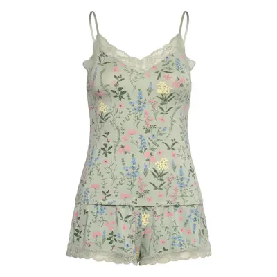 Hunkemöller Cami Short Pyjama Set - Green - XL