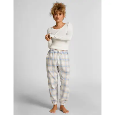 Hunkemöller Flannel Pyjama Pants - White - XS