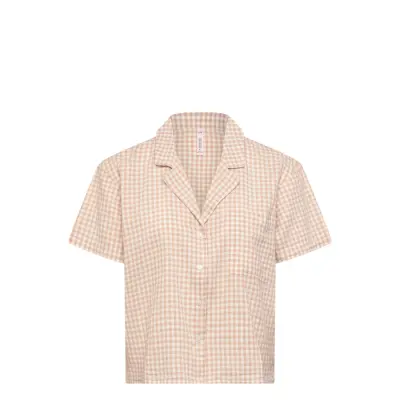 Hunkemöller Jacket Linen Check - Beige - S