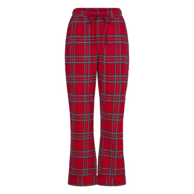 Hunkemöller Pant Flannel Straight Check Röd