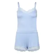 Hunkemöller Pj Cami Jersey Lace Nana Blå