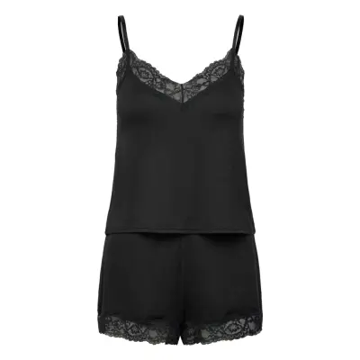 Hunkemöller Pj Cami Jersey Lace Nana Svart