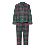 Hunkemöller Pj Ls Flannel Twill Check Grön