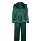 Hunkemöller Pj Ls Satin Minimal Grön