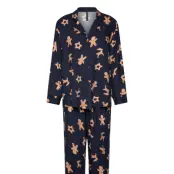 Hunkemöller Pj Ls Vis Twill Ginger Multi/patterned