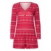 Hunkemöller Pj Short Jersey Fairisle Röd