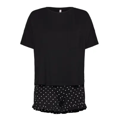 Hunkemöller Pj Short Loosefit Dot Svart