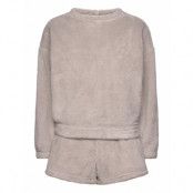 Hunkemöller Pj Short Ls Fluffy Fleece Beige