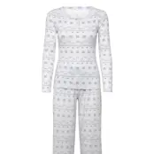 Hunkemöller Pyjamaset Jersey Fairisle - White - L