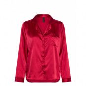 Hunkemöller Satin Long-Sleeved Jacket Röd