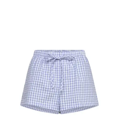 Hunkemöller Short Seersucker Check Blå