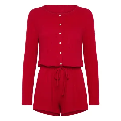 Hunkemöller Sie Short Jersey Rib Röd