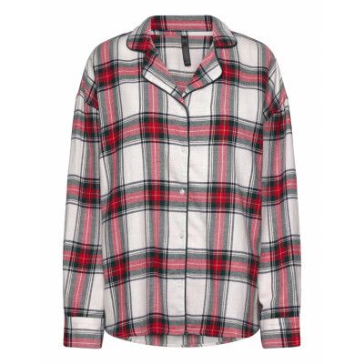 Hunkemöller Twill Long-Sleeved Pyjama Top Röd