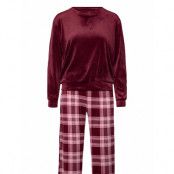 Hunkemöller Velvet Pyjama Set Burgundy