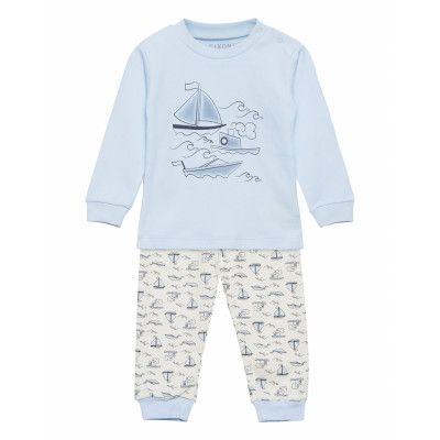 Infinity Nightset - Oekotex Pyjamas Set Blå Fixoni