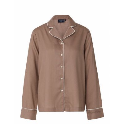 Isabella Lyocell Pajama Set Pyjamas Brown Lexington Home