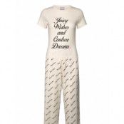 Juicy Couture Juicy Wishes Shortsleeve Pyjama Set Almond Blossom Kräm