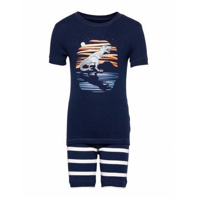Kids 100% Organic Cotton Dinosaur Pj Set Pyjamas Set Blå GAP