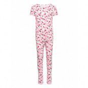 Kids 100% Organic Cotton Flamingo Pj Set Pyjamas Set Multi/mönstrad GAP