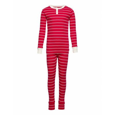 Kids 100% Organic Cotton Henley Pj Set Pyjamas Set Multi/mönstrad GAP