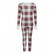 Kids 100% Organic Cotton Plaid Print Pj Set Pyjamas Set Multi/mönstrad GAP