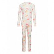 Kids 100% Organic Cotton Unicorn Print Pj Set Pyjamas Set Multi/mönstrad GAP