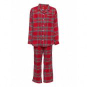 Kids 100% Recycled Polyester Plaid Print Pj Set Pyjamas Set Röd GAP