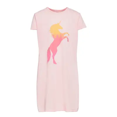 Kids 100% Recycled Polyester Unicorn Pj Dress Night & Underwear Pyjamas Nightdresses Rosa GAP