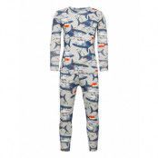 Kids Shark Graphic Pj Set Pyjamas Set Grå GAP