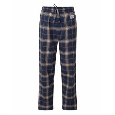 Lexington Home Konrad Organic Cotton Checked Flannel Pajama Pants Blå