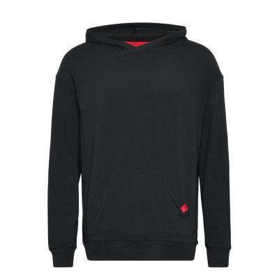 Labelled Sweat Hood Underwear Night & Loungewear Pyjama Tops Svart HUGO