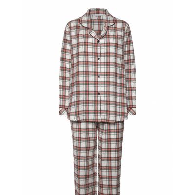 Lady Avenue Cotton Flannel Pyjamas Brun