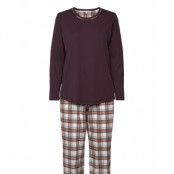 Lady Avenue Cotton Flannel Pyjamas Burgundy