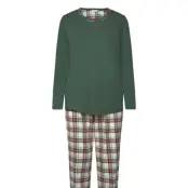 Lady Avenue Cotton Flannel Pyjamas - Green - M