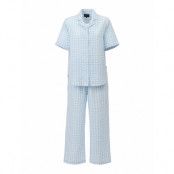 Lauren Cotton Seersucker Pajamas Pyjamas Blå Lexington Home
