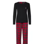 Lauren Ralph Lauren Homewear Lrl L/S Crew Neck Knit Top Long Pan Röd