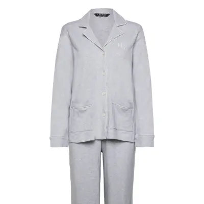 Lauren Ralph Lauren Homewear Lrl L/S Notch Collar Long Pant Pj S Grå