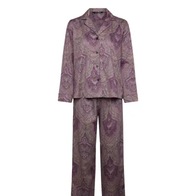 Lauren Ralph Lauren Homewear Lrl L/S Notch Collar Long Pant Pj S Lila