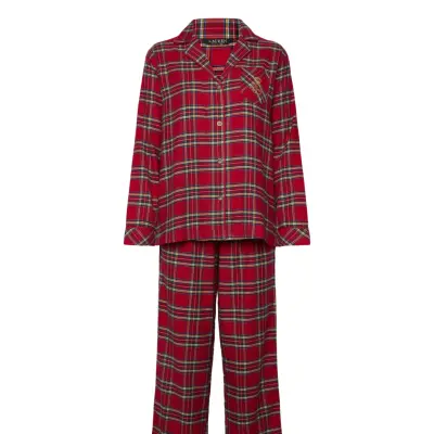 Lauren Ralph Lauren Homewear Lrl L/S Notch Collar Long Pant Pj S Röd