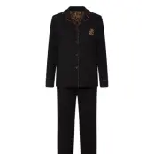 Lauren Ralph Lauren Homewear Lrl L/S Notch Collar Long Pant Pj S Svart