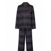 Lauren Ralph Lauren Homewear Lrl L/S Notch Collar Long Pant Pj Set Svart