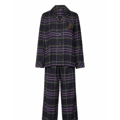 Lauren Ralph Lauren Homewear Lrl L/S Notch Collar Long Pant Pj Set Svart