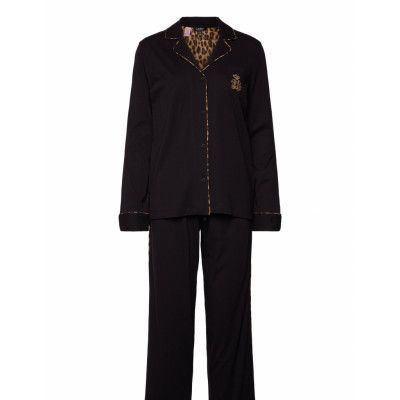 Lauren Ralph Lauren Homewear Lrl L/S Notch Collar Long Pant Pj Set Svart