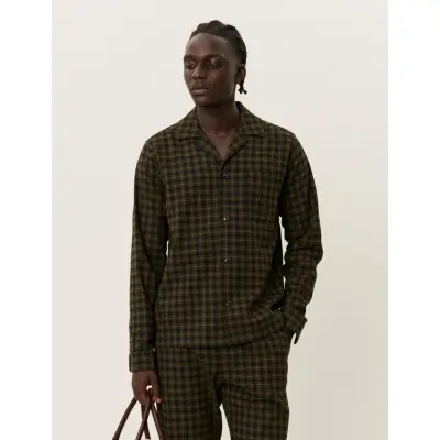 Les Deux Ludwig Flannel Pyjama Shirt & Pants - Black - L