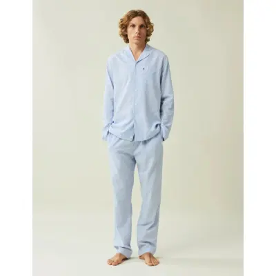 Lexington Home Icons Eddie Organic Cotton Light Oxford Pajama - Blue - XL