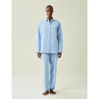 Lexington Home Icons Jennifer Organic Cotton Light Oxford Pajama - Blue - M