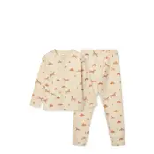 Liewood Wilhelm Printed Pyjamas Set - Beige - 140